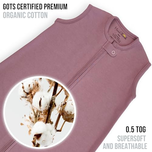 Mama Cheetah Baby Sleep Sack 0.5 TOG, Organic Cotton Baby Wearable Blanket with Two-Way Zipper, Swaddle Transition Baby Sl...