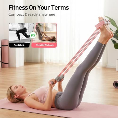 Pedal Resistance Bands with Handles, Multifunction Elastic Yoga Resistance Band, Natural Rubber Foot Pedal Resistance Band...