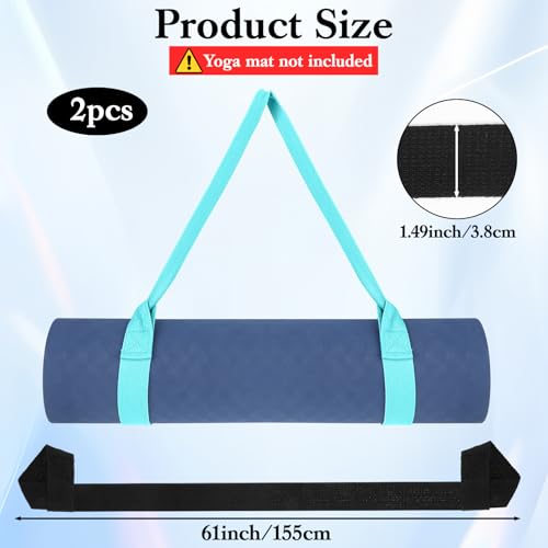 Xindojuz 2 PCS Yoga Mat Strap for Carrying [mat Not Included] Adjustable Yoga Mat Sling Band Easy-Cinch Mats Holder Stretc...
