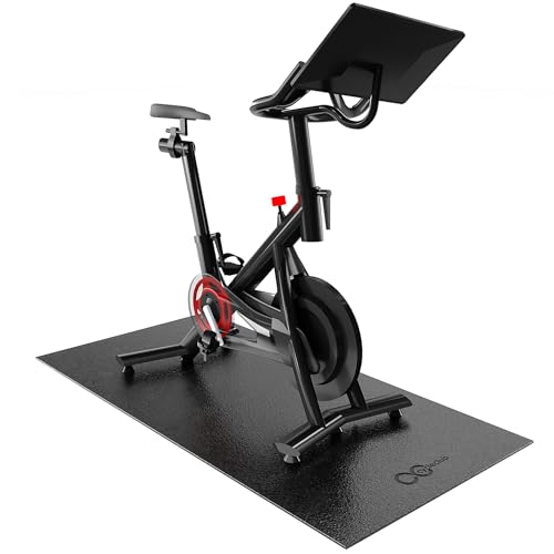 Cycleclub Bike Mat Compatible with Peloton Bike,Elliptical,Treadmill Mat, 6mm Thick, Under Exercise Bike Trainer Pad for I...