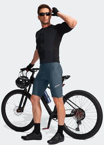 Bikewa Men's Bike Shorts 3D Padded Cycling Road Biking Mountain Riding Biker Bicycle UPF 50+ Cycle Shorts Zipper Pockets