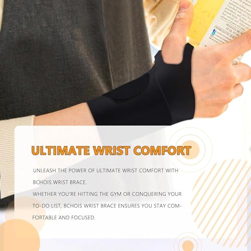 Bchois Wrist Brace,Wrist Support for Carpal Tunnel Pain Relief,Ulnar Brace Ultra-Thin Elastic for Tear,Wrist wraps Repetit...