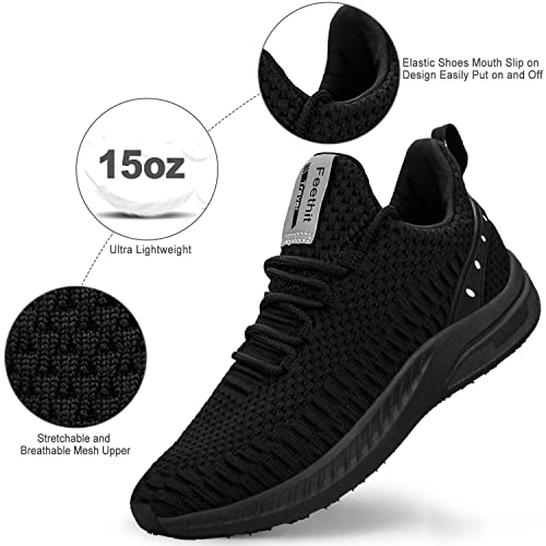 Feethit Mens Slip On Walking Shoes Blade Tennis Shoes Non Slip Running Shoes Lightweight Workout Shoes Breathable Mesh Fas...