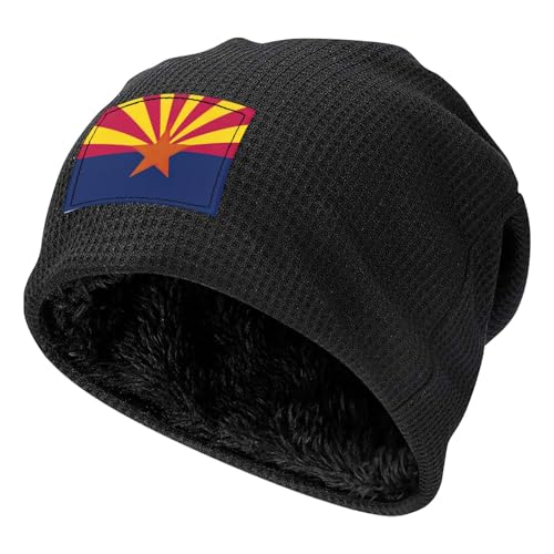 Arizona State Flag Print Lightweight Waffle Pullover Hat Men Women Winter Headwear Outdoor Camping Travel