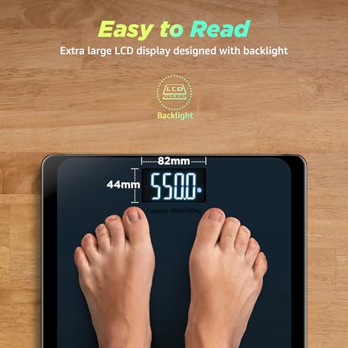 550lb Bathroom Digital Scale for Body Weight with Ultra-Wide Platform and Large LCD Display, Accurate High Precision Scale...