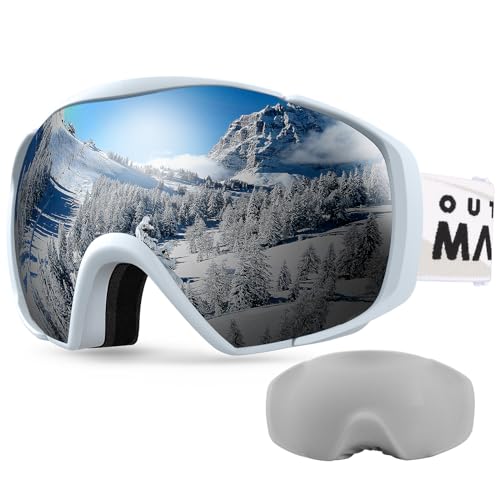 OutdoorMaster Ski Goggles with Cover Snowboard Snow Goggles OTG Anti-Fog