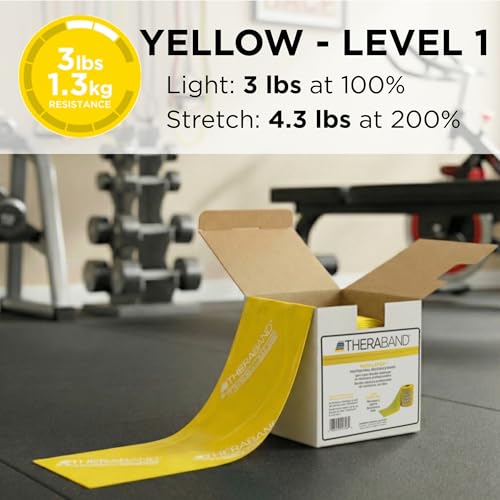 THERABAND Resistance Band 25 Yard Roll, Non-Latex Professional Elastic Stretch Bands for Upper & Lower Body Exercise Worko...