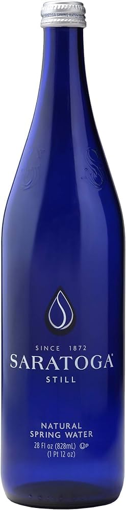 HABP GLOBAL Saratoga Still Natural Spring Water, Glass Bottle, 28oz, Pack of 3