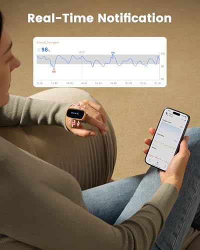 Vibeat Wearable Pulse Oximeter - WearO2 Bluetooth Oxygen Meter for Continuous Blood Oxygen and Heart Rate Tracking, Finger...