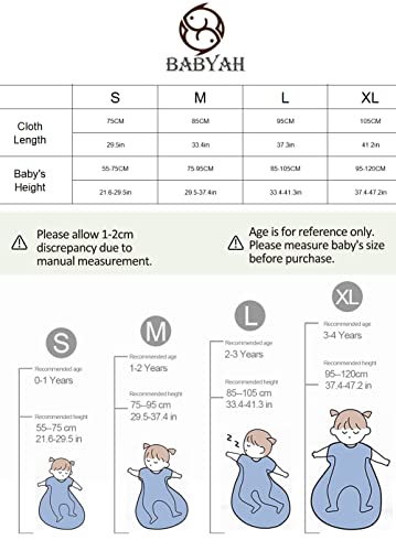 Babyah Kids Wearable Blanket Toddlers Baby Sleeping Bag Sleeves Detachable