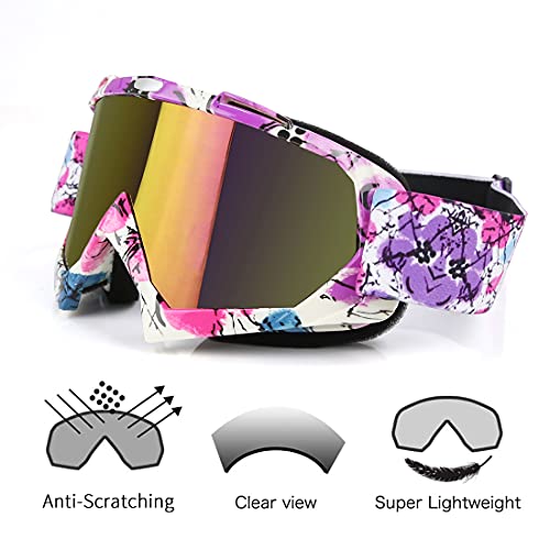 JAMIEWIN Motocross Goggles - ATV Dirt Bike Motorcycle UTV MX Offroad Riding Goggles with Anti UV, Dustproof, Anti Fog Lens...