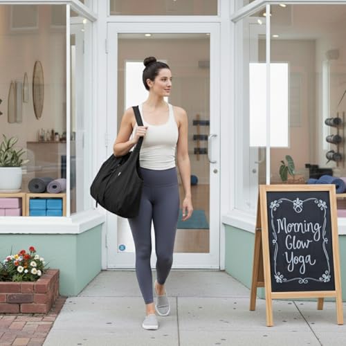 Yogiii Yoga Mat Bag | The ORIGINAL YogiiiTotePRO | Large Yoga Mat Bag or Yoga Mat Carrier with Side Pocket | Yoga Bag Fits...