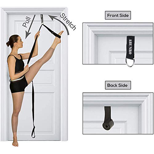 Stretching Strap with Door Anchor & Resistance Band – Improve Leg Stretch Flexibility for Splits, Ballet, Dance, Cheer, Yo...