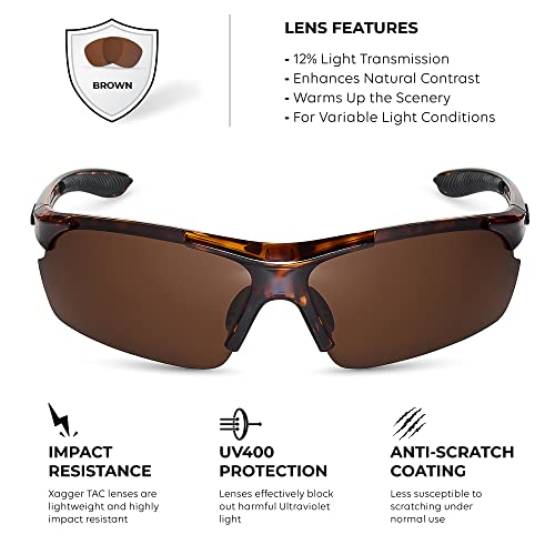 Xagger Polarized Sports Sunglasses for Men Women Wrap Around UV400 Running Baseball Softball Cycling Driving Glasses