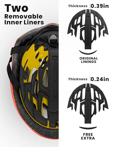 OutdoorMaster MIPS Bike Helmet for Adults-Two Removable Liners & Ventilation in Multi-Environment - Road Bicycle Helmets i...