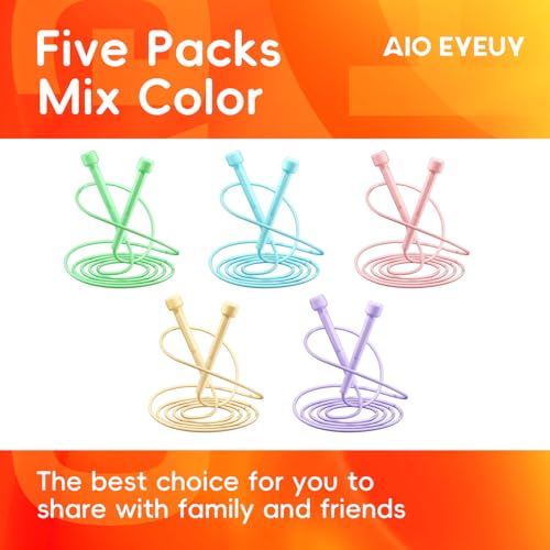 5 Pack Adjustable Jump Rope for Fitness and Exercise,Lightweight PVC Skipping Rope for Men,Women and Kids-Tangle-Free for ...
