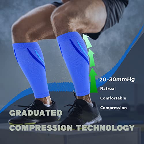 Keskale Calf Compression Sleeve for Men & Women 20-30 mmHg, Leg compression Sleeve, Footless Compression Socks (1 or 2Pair)