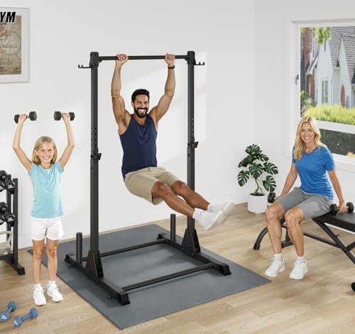 Jusgym Pull Up Station, Strength Training Workout Pull Up Bar Free Standing for Home Gym, Adjustable Heavy Duty Pullup Bar...