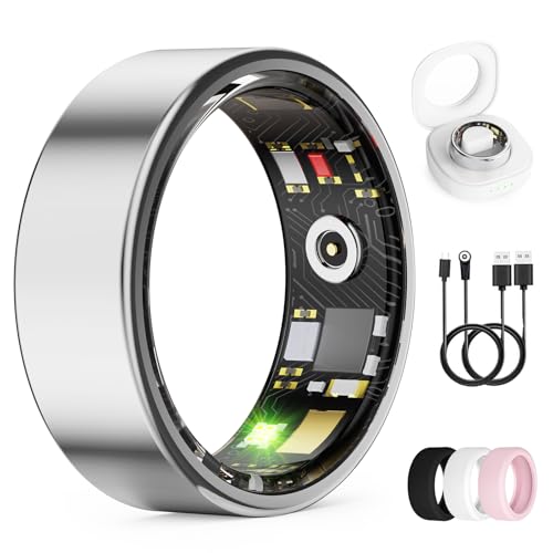 UniJethro Smart Ring for Women & Men, Health Tracker Ring with Heart Rate, Blood Oxygen,Blood Pressure, IP68 Waterproof Fi...