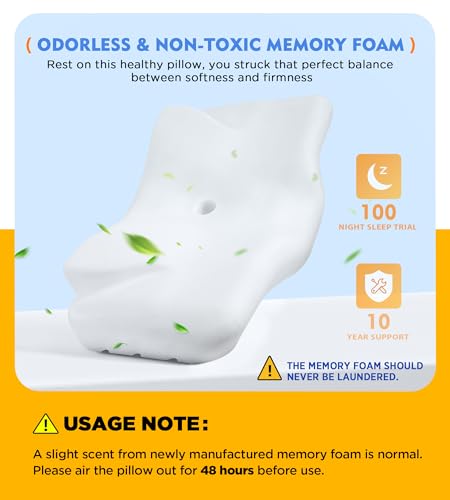 Osteo Cervical Pillow for Neck Pain Relief, Hollow Design Odorless Memory Foam Pillows with Cooling Case, Adjustable Ortho...