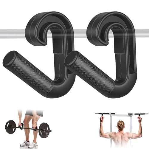 ONZILLO Neutral Grip Pull Up Handles, Ergonomic Non-Slip Hooks for Barbell Row Deadlift Resistant Bands Cable Machine, Lig...