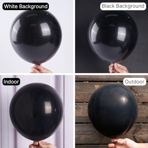 PartyWoo Black Balloons 140 pcs Different Sizes of 18 12 10 5 Inch Black Balloons Arch Kit Garland for Baby Shower Birthda...