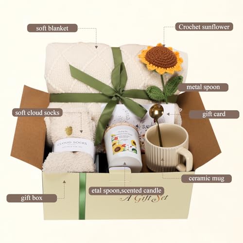 Get Well Soon Gifts Basket for Women, An Uplifting Self Care Package，After Surgery Recovery, Sick, Thinking of You, Birthd...