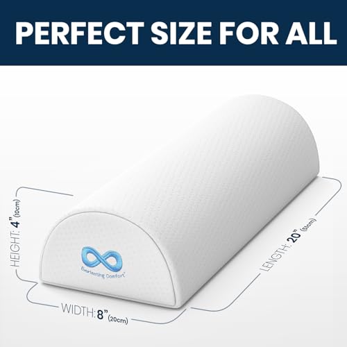 Everlasting Comfort Under Knee Pillow for Back Sleeping - Memory Foam Half Moon Leg Bolster Pillow for Back Pain, Thoracic...