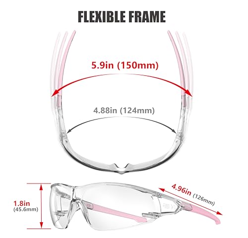 HTS HUNTERSKY ANSI Z87.1 Anti-Fog Wrap-Around Clear Safety Glasses, Pickleball lab chemistry goggles with Scratch Resistant