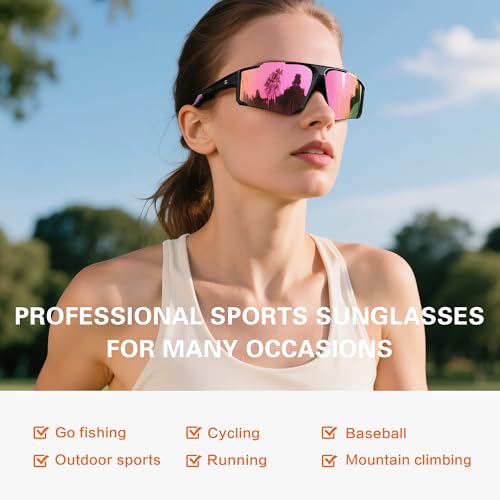 suoso Polarized Sports Sunglasses Men: UV400 Running Sunglasses for Women, Lightweight Fishing Baseball Cycling Glasses TR90