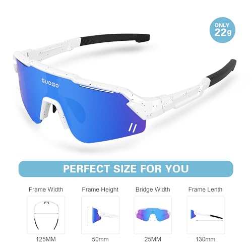 suoso Kids Sports Polarized Sunglasses: Youth Baseball Sun Glasses Cycling Glasses for Boys Girls Age 6-12 Lightweight TR90