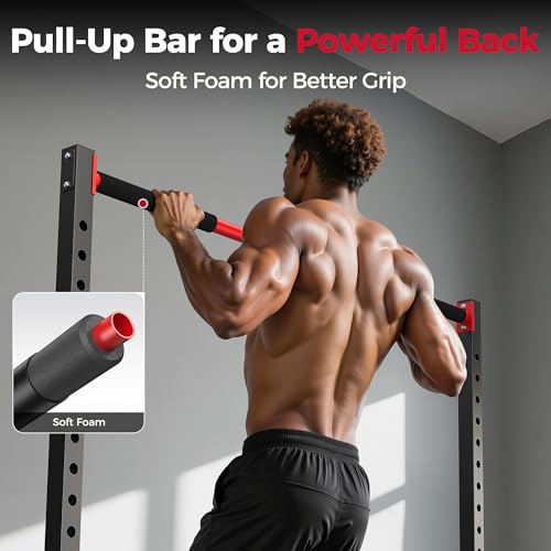 FLYBIRD Squat Rack with Pull-Up Bar, Adjustable Multi-Functional Power Rack, Inner Width Squat Rack Stand Suitable for 6F...