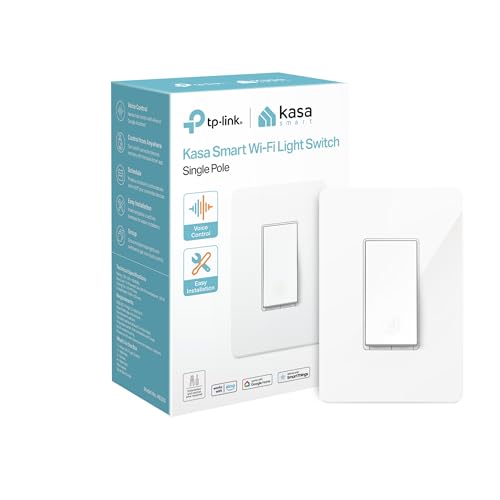 Kasa Smart Light Switch HS200, Single Pole, Needs Neutral Wire, 2.4GHz Wi-Fi Light Switch Works with Google Home, UL Certi...