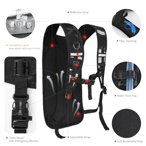 Cofurni Hydration Backpack with 2L Water Bladder, Raves Water Backpack, Lightweight Insulation Hydration Pack for Men and ...