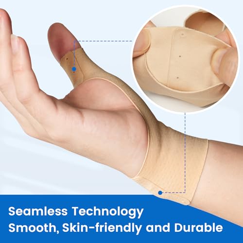 VELPEAU Thumb and Wrist Compression Sleeve for Tendonitis (Pack of 2), Seamless Technology, Gloves Wraps for Arthritis Pai...