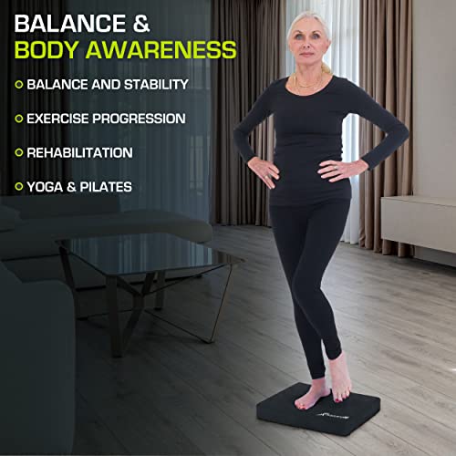 ProsourceFit Exercise Balance Pad, Non-Slip Cushioned Foam Mat & Knee Pad for Fitness and Stability Training, Yoga, Physic...