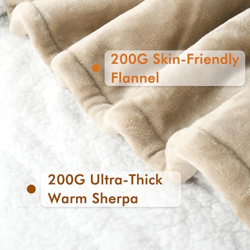 Tirrinia Heated Blanket, Wearable Electric Blanket, Sherpa Heating Blanket, Electric Throw Blanket for 5 Heating Levels, G...