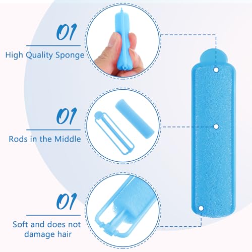 Oruola 14pcs Sponge Hair Rollers, 2.67 In Foam Hair Rollers, Soft Sponge Rollers for Women's Hair Styling, Long Short Hair...