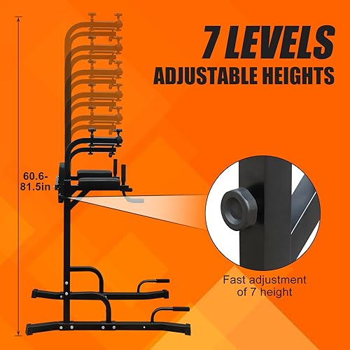 LSKSSNG Power Tower Dip Station Pull Up Bar for Home Office Gym, Multi-Function Workout Dip Station Power Tower for Full B...