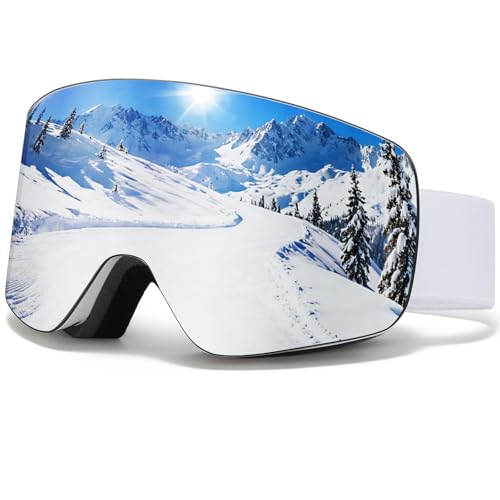 VCOROS Snowboard Ski Goggles Men Women Frameless Anti Fog OTG Snow Goggles Skating Skiing Snowmobile Detachable Lens