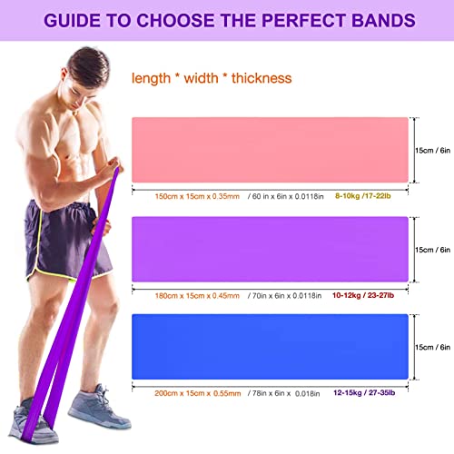 Resistance Bands Set, 3 Pack Professional Latex Elastic Bands for Home or Gym Upper & Lower Body Exercise, Physical Therap...