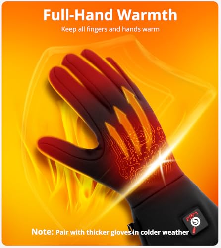 Heated Glove Liners for Women Men - Thin Rechargeable, Touchscreen Compatible, Long-Lasting Warmth for Winter Sports Indoo...
