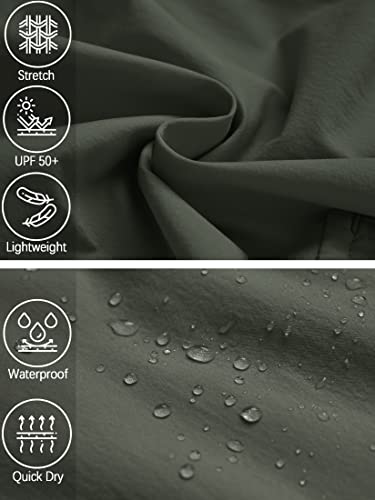 Mens Hiking Convertible Pants Waterproof Lightweight Quick Dry Zip Off Fishing Travel Safari Outdoor Cargo Work
