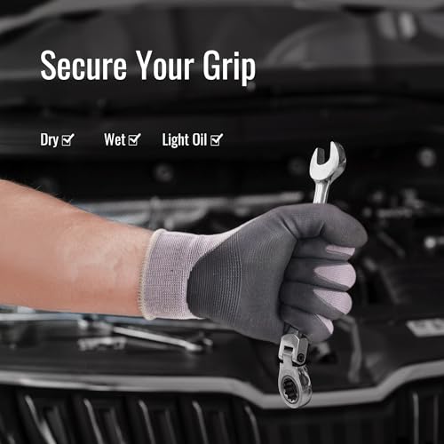 WORK FORMULA High Dexterity Grip Gloves, 5/10 Pack, ANSI Abrasion Level 5, Unisex, XS-3XL