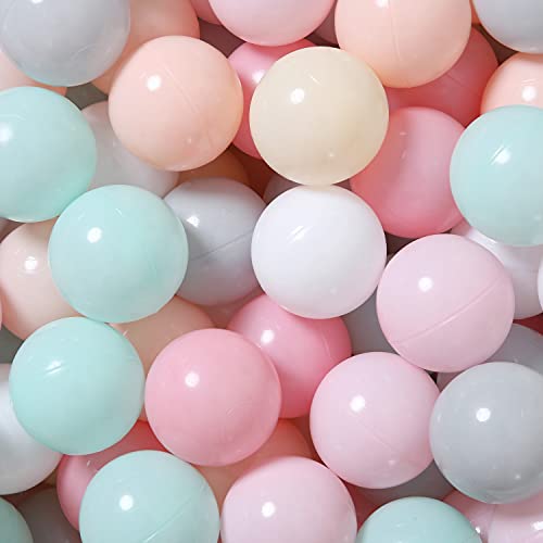 GOGOSO 100 Pit Balls Plastic Balls for Baby Toddlers GirlsToddlers for Playhouse, Baby Pool, Play Ball Fun Centers, for Ba...