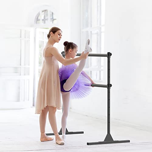 SELEWARE Height Adjustable Ballet Barre Freestanding Ballet Bar Heavy Duty Dance Bar Support Barre Movements Body Stretch ...