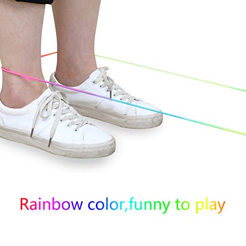 Gejoy 5 Pieces Chinese Jump Ropes Colorful Stretch Rope Elastic Rubber Twist Fitness Game for Outdoor Indoor Play Exercise...