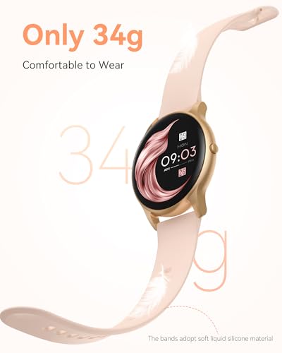 AGPTEK Smart Watch for Women Men, 5ATM Waterproof Fitness Tracker Watch, Full Touch Sports Smartwatch with Heart Rate Moni...
