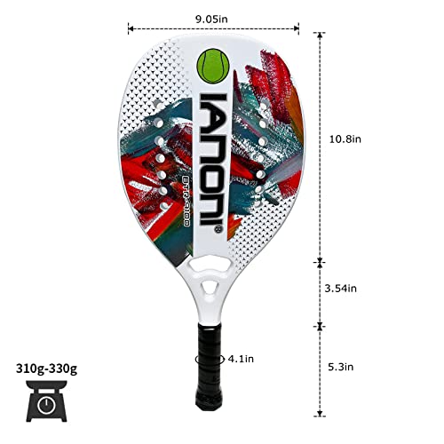 Beach Tennis Paddle Beach Tennis Racket Carbon Fiber with EVA Memory Foam Core Tennis Paddles