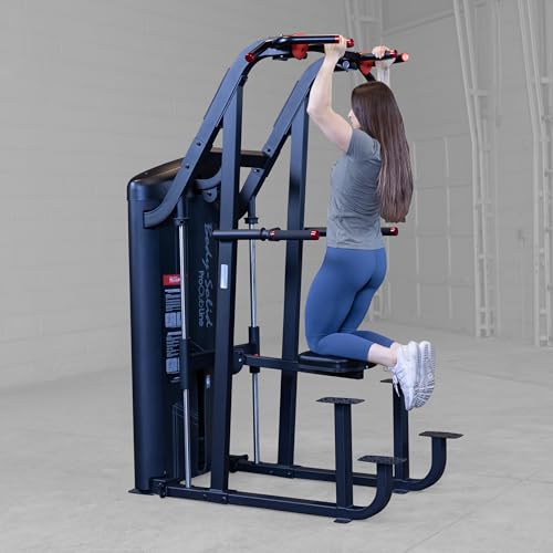 Body Solid (S2ACDX-2) Pro Clubline Series II Chin and Dip Machine, Commercial and Home Fitness Equipment, Pull Up Station ...